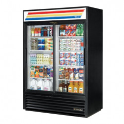 Refrigerador de dos puertas corredizas de cristal (True)