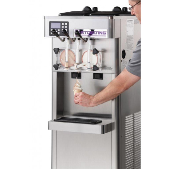 Máquina de helado/yogurt de dos sabores mas mezclador (Modelo de piso)