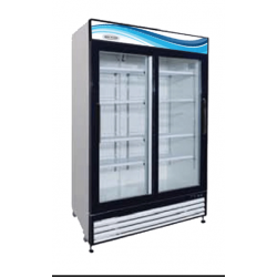 Refrigerador / Exhibidor de dos  puertas de cristal  corredizas . 48Cu. Ft. (Serv-Ware)