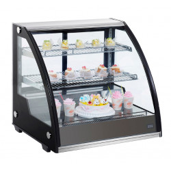 Vitrina / Exhibidora horizontal de mostrador con cristal curvo refrigerada. (30'') (81.28cm), para panaderías (Marchia)