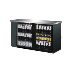 Refrigerador de bar contra barra de dos puertas de cristal (60''/ 152.40 cm)